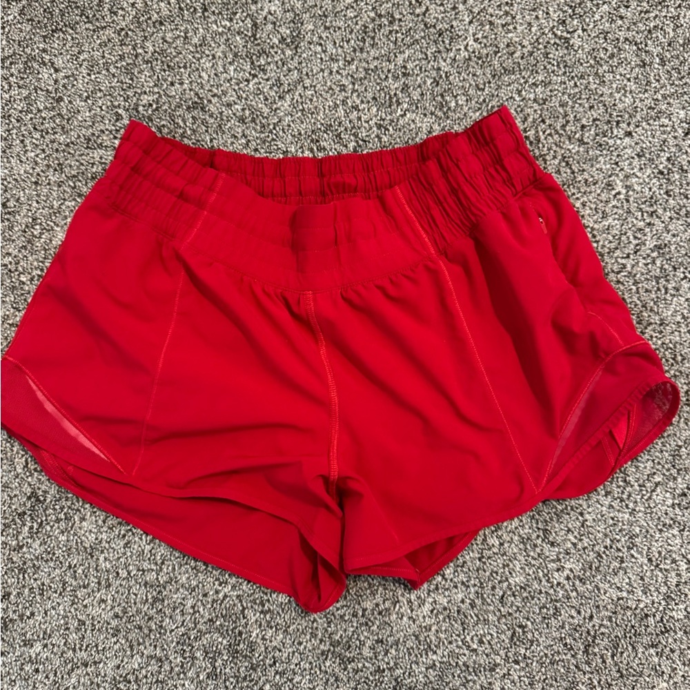 lululemon athletica Vibrant Red Athletic Shorts